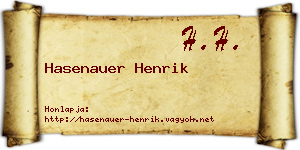 Hasenauer Henrik névjegykártya